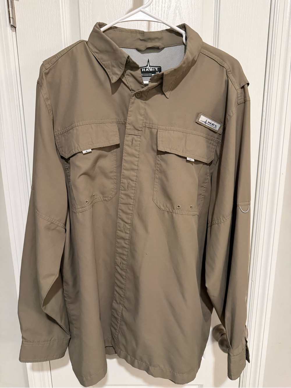 Habit Men's Lightweight Long-Sleeve Shirt Jacket - Khaki